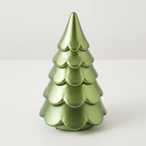 Décoration de Noël moderne en résine polymère, mini sapin de pin vert pour table, sans éclairage, collection artisanale, écologique - Product Image 1