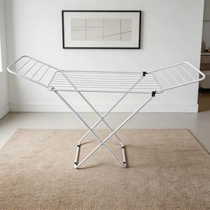 Séchoir à linge pliant sur pied, extensible, gain de place, en acier, structure en X - Product Image 4