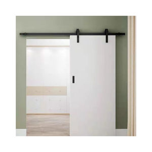 Porte de grange intérieure en bois massif imperméable à l'eau de quincaillerie noire en cristal de carbone pour les maisons de construction nouvellement fabriquées - Product Image 2