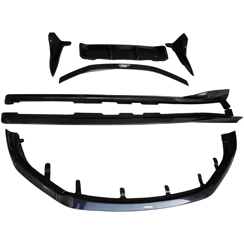Serat Karbon Penuh Mobil Kit Bibir Depan Belakang Bibir Sudut Sisi Rok Sayap Ekor Cocok untuk Lexus RC 14-21 Dimodifikasi untuk Artisan Kit