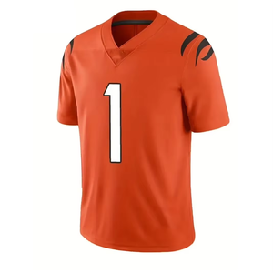 Camiseta de Fútbol Personalizada para Hombre, Color Naranja, Número 1, Cuello en V, Manga Corta, Corte Regular, para Todas las Temporadas, Ropa Deportiva de Equipo - Product Image 3