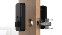 Nueva Cerradura Inteligente Recargable TTLock para Cerrojo, Panel IML, Tarjeta de Memoria en la Nube, Acceso por Código Mediante Aplicación, Aleación de Aluminio y Madera