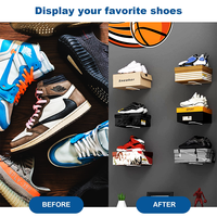 Étagères murales flottantes en acrylique transparentes pour collection de baskets – Présentoirs de rangement pour chaussures