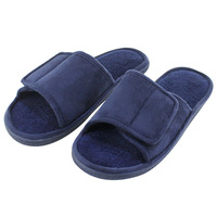 Chaussons d'intérieur ajustables en daim respirant et durable, à bout ouvert, avec semelle TPR, insonorisants, absorbant la transpiration et amortissant les chocs, personnalisables