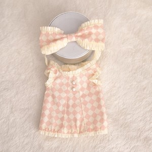 Conjunto de vestido a cuadros para muñecas de 24 cm con diadema a juego, ropa de juguete para niñas, conjunto de moda - Product Image 2