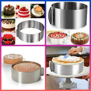 6-12 pouces <span class=keywords><strong>cercle</strong></span> réglable rond gâteau anneau haute cuisson moule Dessert hauteur réglable rétractable Mousse clé métal moule - Product Image 2