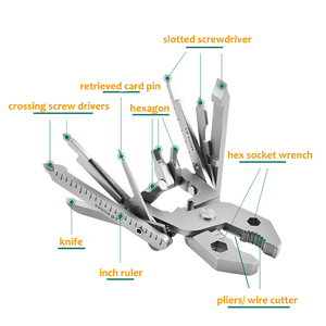 16 in <strong>1</strong> Stainless Steel Pocket MultiTool with Knife, Screwdriver, Pliers, Ruler, Wrench, Multifunction <strong>Tool</strong>, Keychain <strong>Tool</strong> EDC - Product Image 3