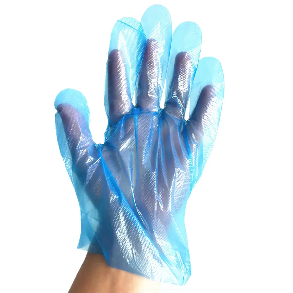 Food Grade Hdpe Poeder Gratis Goedkope Blauwe Wegwerp Plastic Pe Materiaal Handschoenen