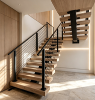 Kit de garde-corps en câble en acier inoxydable 304 personnalisable avec tendeurs réglables pour l'installation sur escaliers en bois ou en béton