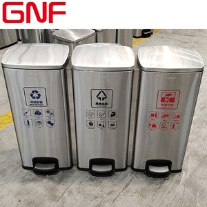 Dkignf — <span class=keywords><strong>poubelle</strong></span> en acier inoxydable, <span class=keywords><strong>3</strong></span> <span class=keywords><strong>compartiments</strong></span>, corbeille métallique - Product Image 2