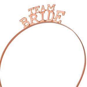 Diademas Metálicas Color Rosa para Despedida de Soltera, Diademas con Letras de Equipo de Novia para Chicas - Product Image 5