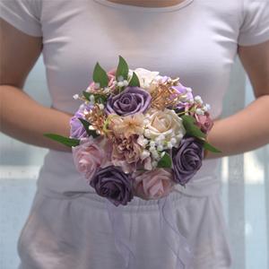 <span class=keywords><strong>Bouquet</strong></span> de mariage en roses artificielles, fleurs en soie, <span class=keywords><strong>bouquet</strong></span> de mariée pour la décoration de la <span class=keywords><strong>cérémonie</strong></span> de mariage - Product Image 6