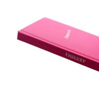 Journal personnalisé en lin créatif avec logo, couverture rigide en tissu rose A5, ligné, cadeau d'écriture, reliure cousue de haute qualité