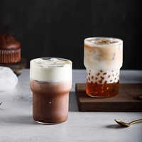 Vente en gros de gobelets à café froids personnalisés avec logo, 350 ml, en verre réutilisable pour les cafés