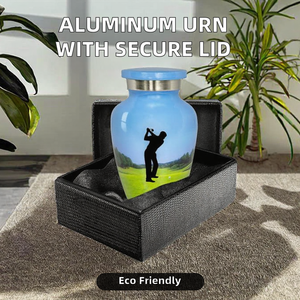 Aluminium Eco-Friendly <b>Keepsake</b> Urn for <b>PET</b> Memorial <b>Ash</b> Holder with Secure Threaded Lid and Elegant Surface Finish - Product Image 2