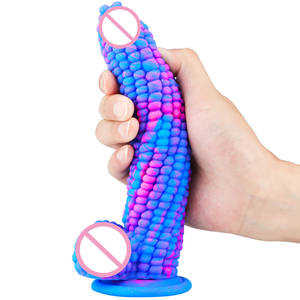 Прозрачный цветной анальный плащ в форме яйца, кукурузы, большой огромный пенис, Анальная пробка, фрукты и овощи, стимулирующие несколько цветов, фаллоимитатор - Product Image 3