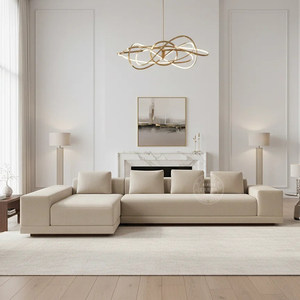Sofá Seccional Modular Moderno y Minimalista en Forma de L y U, de 3 Plazas, Tapizado en Tela Bouclé, Estilo <span class=keywords><strong>Nórdico</strong></span> de Lujo para Sala de Estar - Product Image 2