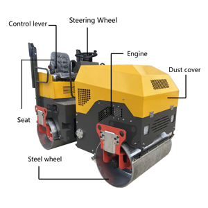 Nouveau compacteur à rouleaux diesel vibrants de 1.8 tonnes Rouleau de route à double tambour avec noyau d'engrenage de pompe à moteur Changchai - Product Image 3