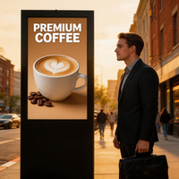 Écran publicitaire LCD extérieur 43 pouces 2500 nits haute luminosité étanche IP65 4K avec CMS intégré pour affichage numérique Tourisme Urbain