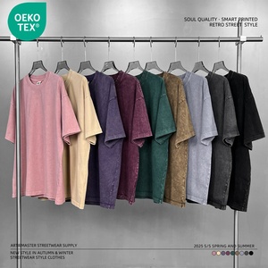T-shirt a girocollo squadrata da uomo di alta qualità 100% cotone lavato e personalizzato <span class=keywords><strong>Design</strong></span> semplice di base per il commercio all'ingrosso - Product Image 4