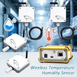 Capteur de température et d'humidité intelligent sans fil RF, alimenté par énergie, IP65, 4 ensembles, en plastique, pour salle serveur - Product Image 1