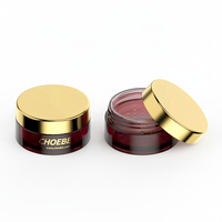 Pot en plastique ambré de haute qualité Choebe de 40 ml pour cosmétiques et soins de la peau, flacon d'emballage rond transparent vide avec couvercle doré