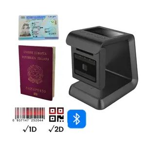 قارئ جواز سفر متنقل ذو خاصية البلوتوث OCR قابل للعرض للبيانات للبيع بالتجزئة وبطاقة التعريف NFC مع شاشة رقمية PDF417 لممارسة الرخصة والقيادة 1D 2D QR البار كود شاشة جواز السفر