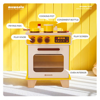 Cuisine en bois Montessori sur pied avec four et cuisinière, jouet d'apprentissage éducatif pour enfants, garçons et filles