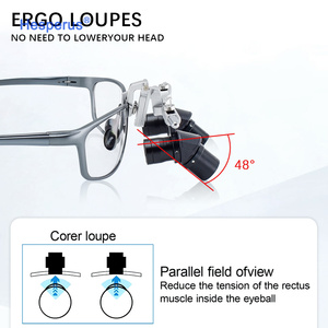 4x Dental 48 °   Occhiali Ingrandenti Chirurgici Ergo2 con Distanza di Lavoro Regolabile, Lenti d'Ingrandimento Angolari Interamente in Metallo - Product Image 5