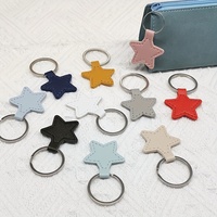 Porte-clés personnalisé en cuir PU en forme d'étoile, vente en gros, breloque de sac à dos, cadeaux promotionnels, support de clés de voiture