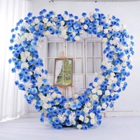 Arche de mariage florale bleue en plastique, détachable et réglable, 220 x 240 cm, pour décoration extérieure