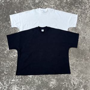 Envío de 7 días en stock 100% algodón pesado impresión personalizada blanco camisetas de gran tamaño para hombres en blanco Boxy Drop Shoulder Tee - Product Image 3