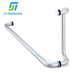 מוצק אלומיניום מסחרי צר מדרגות דלת Pulles לדחוף בר ולמשוך ידית סט - Product Image 2