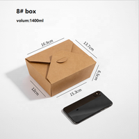 Emballage alimentaire jetable à emporter, boîte en papier kraft pour frites, nuggets de poulet frit, boîte alimentaire en papier kraft