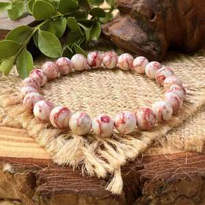 Natural Stone <b>Bracelet</b> Colorful Glass Beaded Masculine Energy Expert <b>White</b> Label Personalized Engraving - Product Image 3