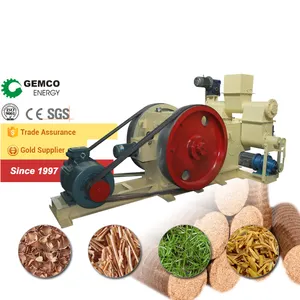 GEMCO mechanical biomass paper mobile wooden saw dust briquette machine