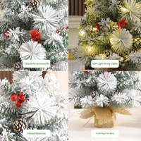 Sapin de Noël en PVC pour simulation, 45/60 cm, aiguilles de pin denses et floquées, mini format de bureau, fabriqué en Chine