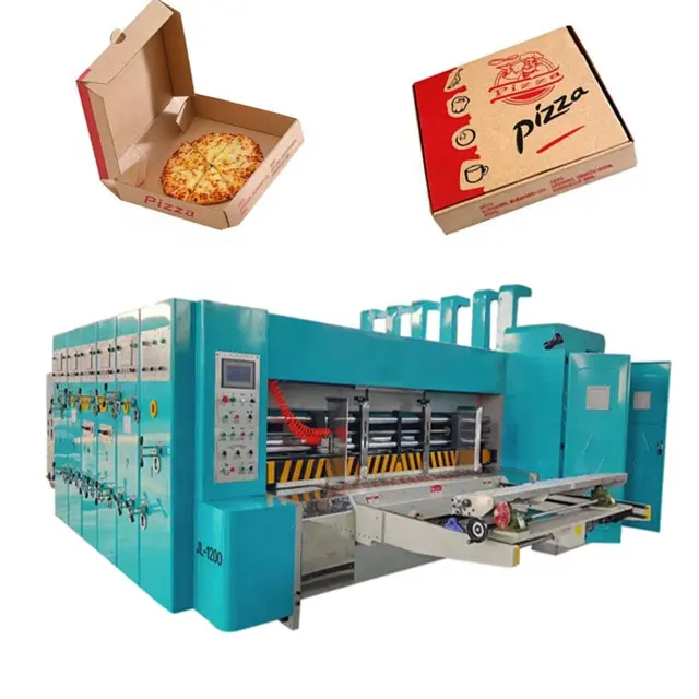 Volle automatische flexodruck wellpappe pizza box, der maschine