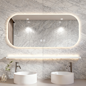 Venta Directa de Fábrica, Accesorios de <span class=keywords><strong>Baño</strong></span>, <span class=keywords><strong>Espejo</strong></span> de <span class=keywords><strong>Baño</strong></span> Inteligente Moderno Montado en la Pared con Retroiluminación LED y Tecnología Antivaho - Product Image 3