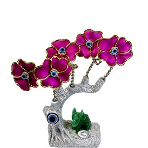 زينة منزلية من الراتينج الفاخر, ملحقات الفيل باللون الأزرق تركي ، العين الشريرة ، شجرة الحياة ، زينة للمنزل - Product Image 1