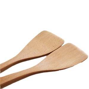 Herramienta de cocina de mango largo grande y plano de 32cm, espátula <span class=keywords><strong>ranurada</strong></span>, espátula para servir, olla de madera de haya, cuchara de cocina - Product Image 2