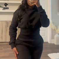 Ensemble de survêtement Y2K pour femmes : sweat à capuche zippé et pantalon évasé, tenue deux pièces personnalisée pour fabricants de vêtements