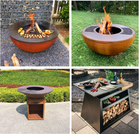 Prix d'usine – Barbecue en acier Corten sur mesure, foyer extérieur en acier Corten effet rouillé pour brûler du bois, vente en gros OEM pour jardin