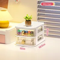 Porte-stylos en plastique transparent multicouche, organiseur de bureau pour étudiants, design mignon de dessin animé, capacité de 10L, multifonctionnel