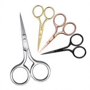 Ciseaux à cuticules multifonctions personnalisés en or plasma, or rose, argent, lame droite, outils de manucure et ciseaux à sourcils - Product Image 1