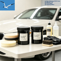 Pot vide en PP noir de 16oz 500g pour poudre protéinée, complément pharmaceutique, composé de polissage automobile, produits chimiques et produits de soin.
