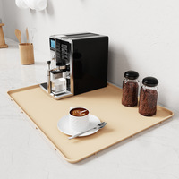 Tapis à café en silicone durable, grand tapis antidérapant pour machine à expresso avec design moderne, accessoires de bar lavables