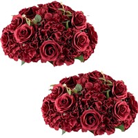 Bouquet de roses bleues écologiques en gros, fleurs artificielles en soie d'hortensia, 30 cm, centres de table et décorations de mariage