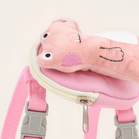 Sac à dos en peluche à imprimé animal mignon et tendance, ensemble laisse et harnais pour animaux de compagnie, style denim, sangle de poitrine réglable pour chiens et chats de petite et moyenne taille