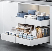 Organisateur coulissant pour armoire, tiroir coulissant en métal blanc, rangement de cuisine, organisateur de cuisine pour placard, garde-manger, vaisselle, casseroles et poêles